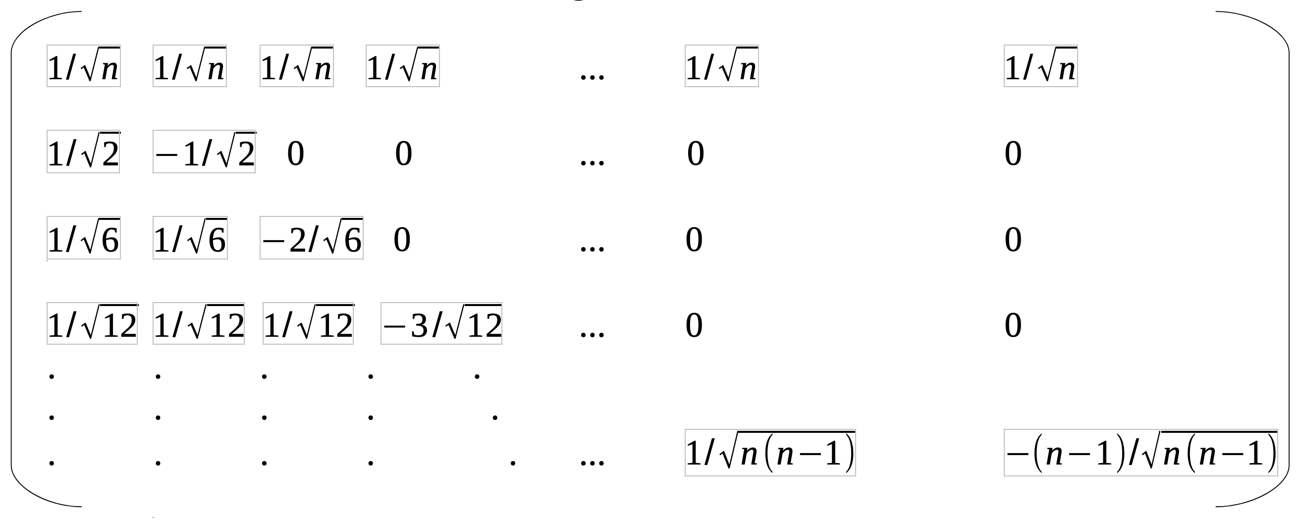 Helmert matrix