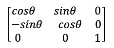 Transformation matrix for rotation